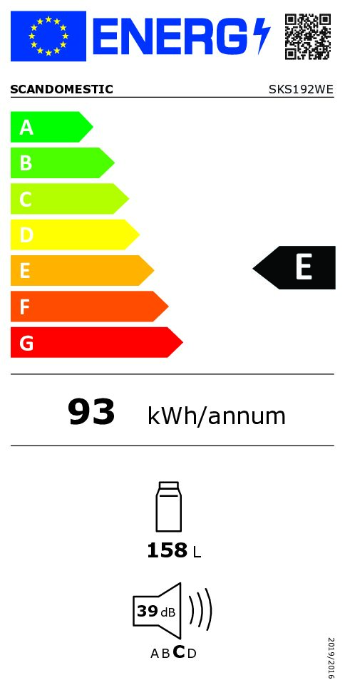 Alternative view of Scandomestic SKS192WE Jääkaappi
