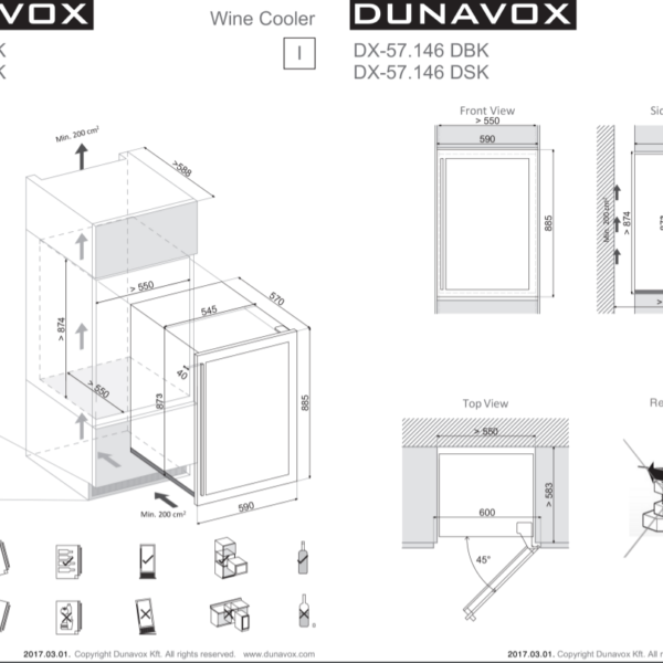 Alternative view of Dunavox DX57.146DWK Viinikaappi