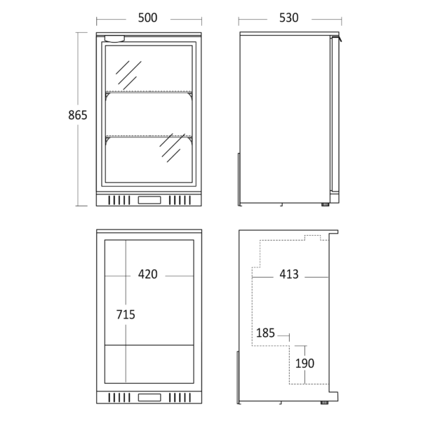 Alternative view of Scandomestic BB131HBA Back Bar