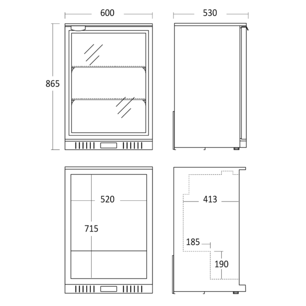 Alternative view of Scandomestic BB141HBA Back Bar
