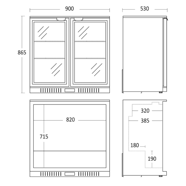 Alternative view of Scandomestic BB211HBA Back Bar