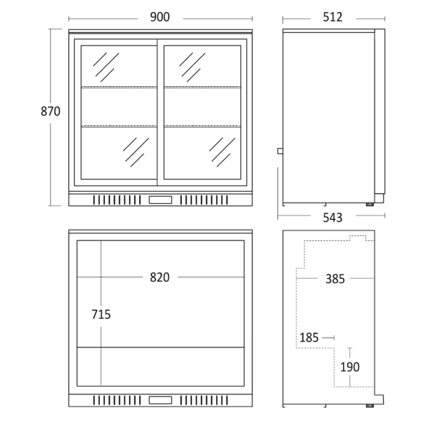 Alternative view of Scandomestic BB211SLBB Back Bar