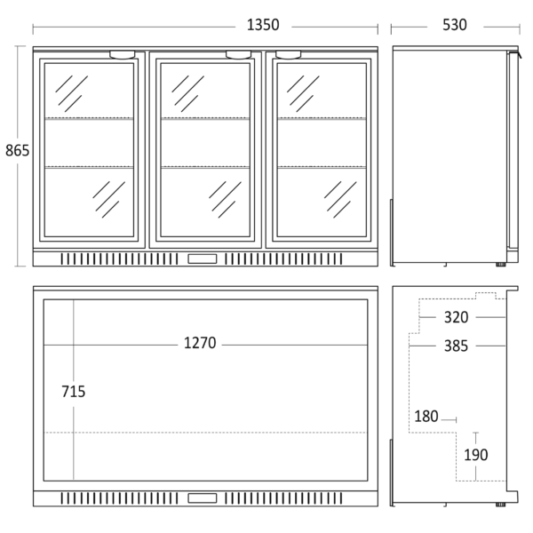 Alternative view of Scandomestic BB311HBA Back Bar