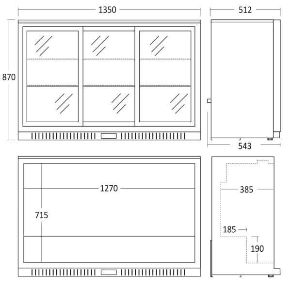 Alternative view of Scandomestic BB311SLBB Back Bar