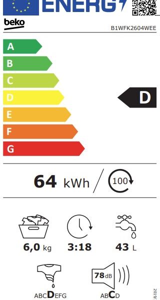 Beko B1WFK2604WEE Pyykinpesukone – kuva 3