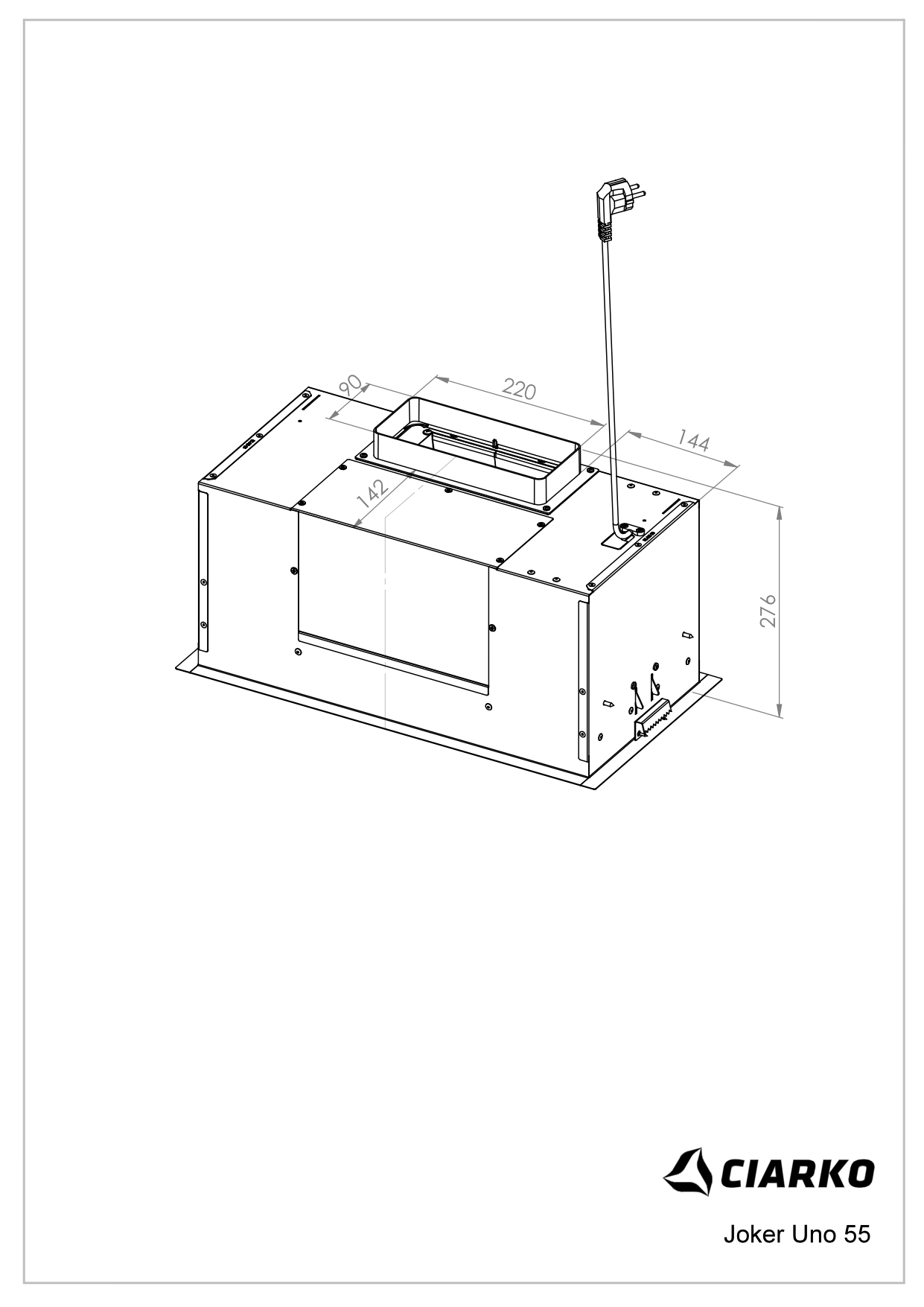 Ciarko Design JOKERUNO55WSL Liesituuletin – kuva 6