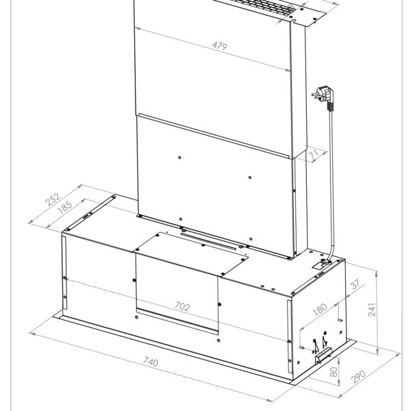 Ciarko Design JOKERUNO74BSL Liesituuletin – kuva 4