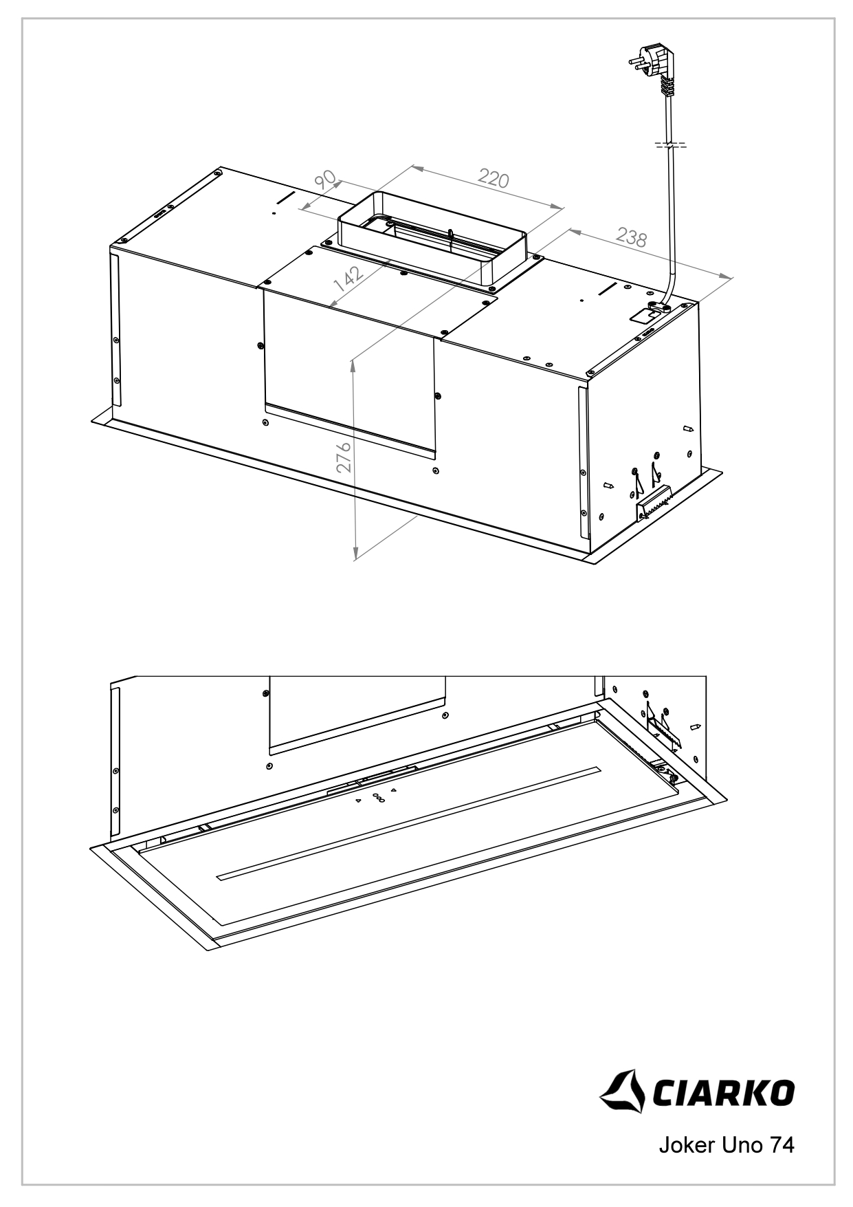 Ciarko Design JOKERUNO74BSL Liesituuletin – kuva 5