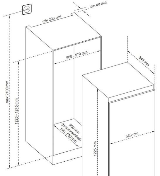 Kluge KC2193J Integroitava Jenkkikaappi – kuva 3