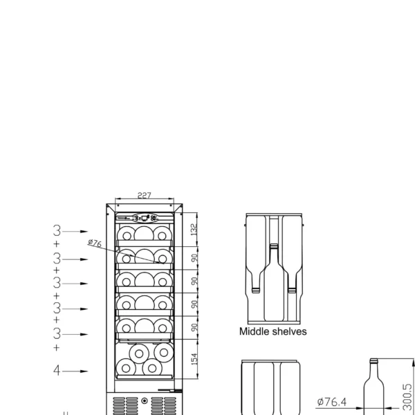 Alternative view of Tefcold TFW100-S Viinikaappi