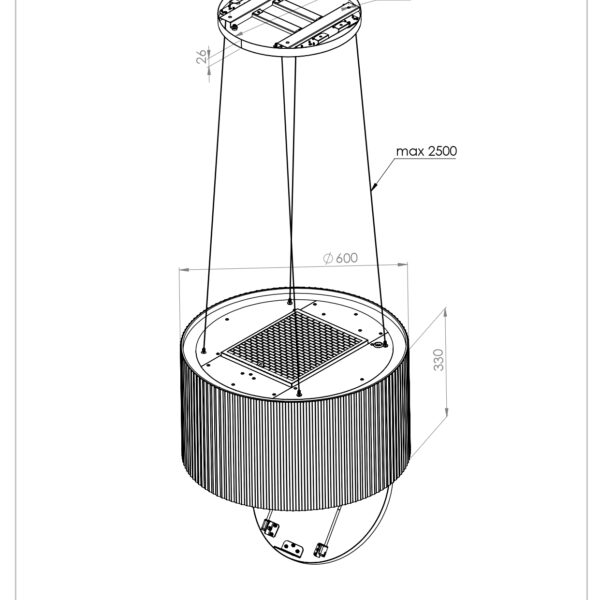 Ciarko Design MONOLIGHTIS60BSL Saarekeliesituuletin – kuva 4