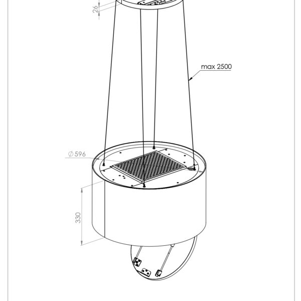 Ciarko Design PIULIGHTIS60GSL Saarekeliesituuletin – kuva 2