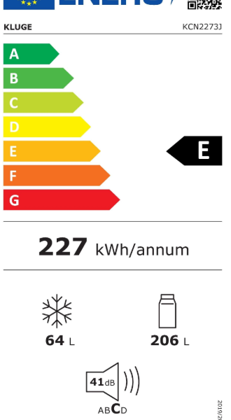Kluge KCN2273J Jääkaappipakastin – kuva 3