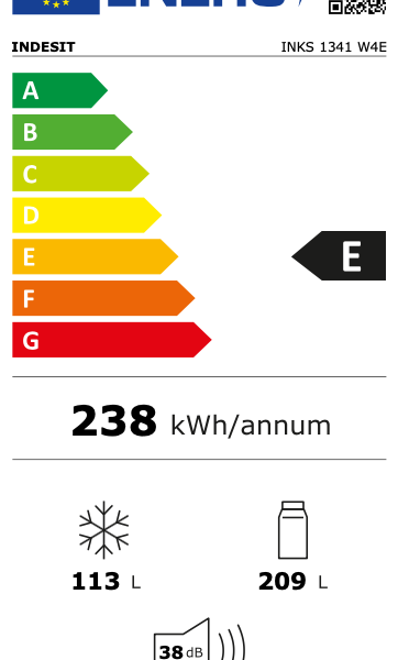 Indesit INKS1341W4E Jääkaappipakastin – kuva 3