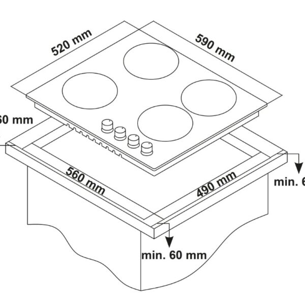 Kluge KPG6010BG Kaasuliesitaso – kuva 4