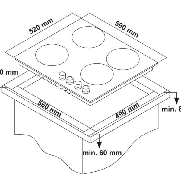 Kluge KPG6010WG Kaasuliesitaso – kuva 5