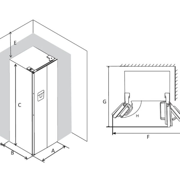 Kluge KCSN577LD Side-by-side Jääkaappi – kuva 3