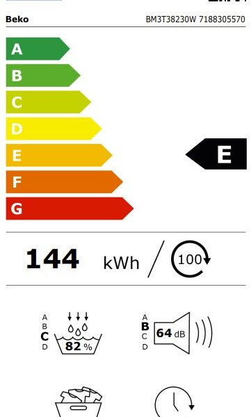 Beko BM3T38230W Lämpöpumppukuivausrumpu – kuva 1