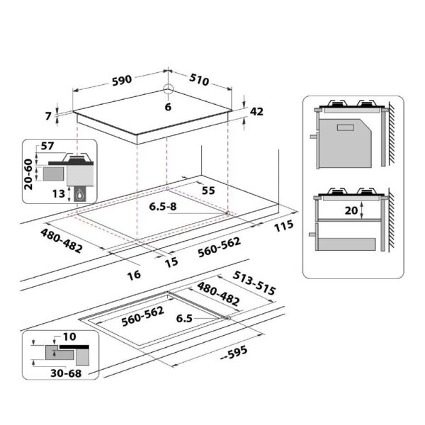 Whirlpool AKT625NB1 Kaasuliesitaso – kuva 4