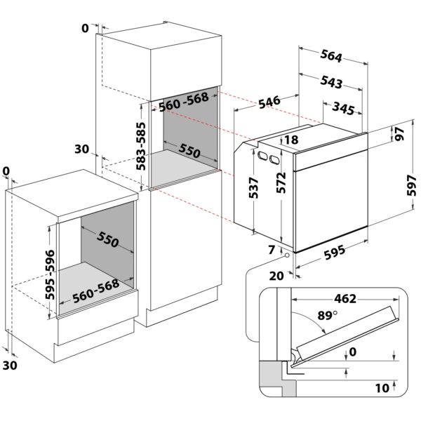 Whirlpool WOI5S8CM1SXA Uuni – kuva 6