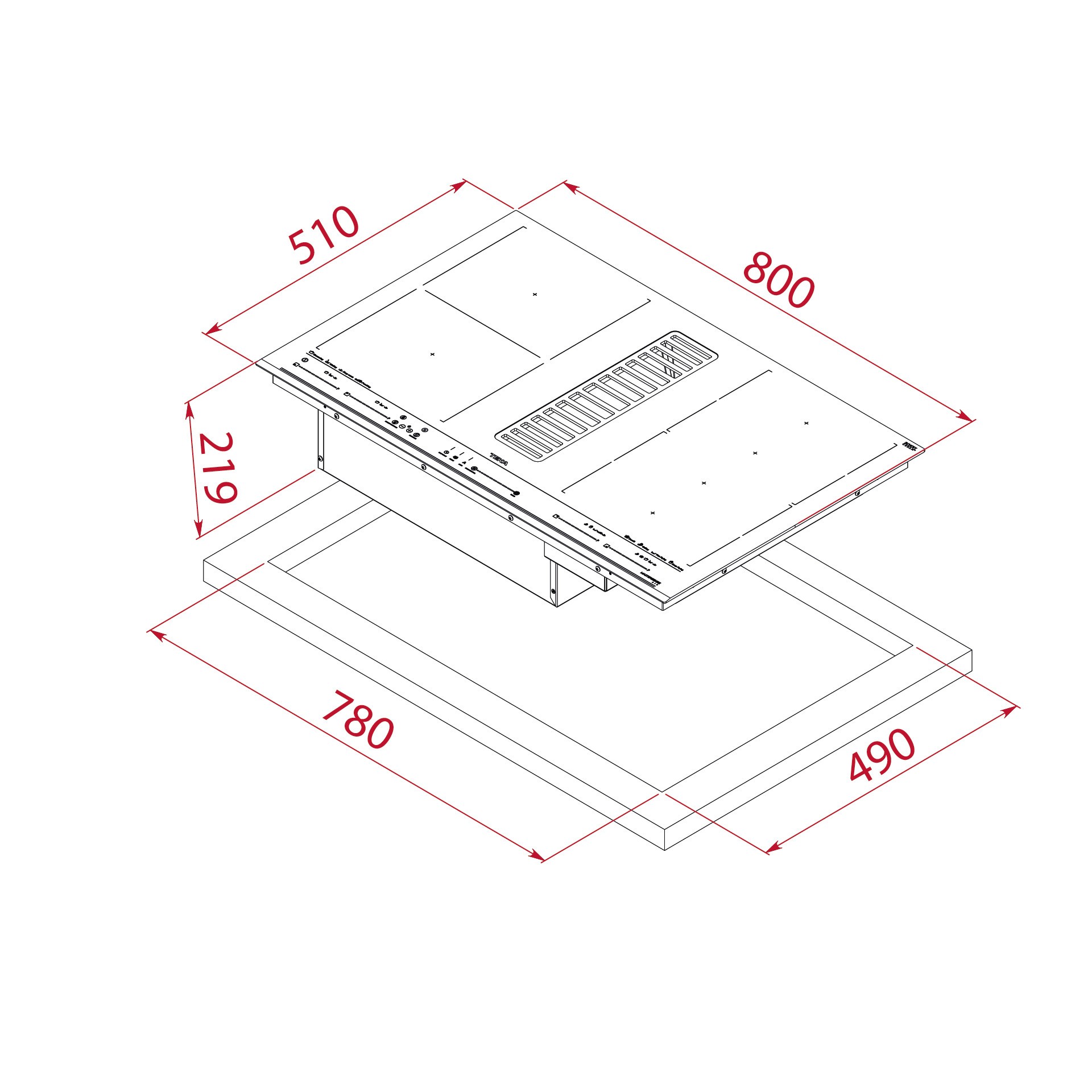 Teka AFF87601MSTBK Induktiotaso liesituulettimella – kuva 4