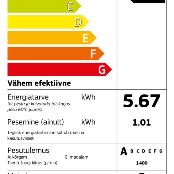 Whirlpool BIWDWG751482EUN Kuivaava pyykinpesukone – kuva 4