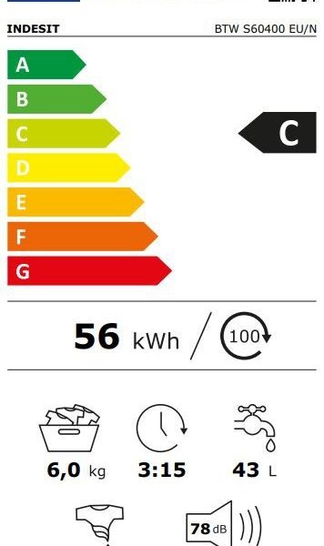 Indesit BTWS60400EUN Pyykinpesukone – kuva 2
