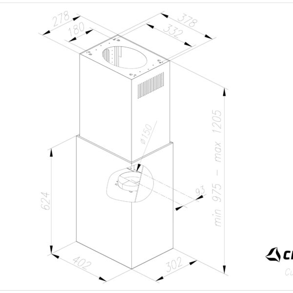 Ciarko Design CUBEXSL Saarekeliesituuletin – kuva 2