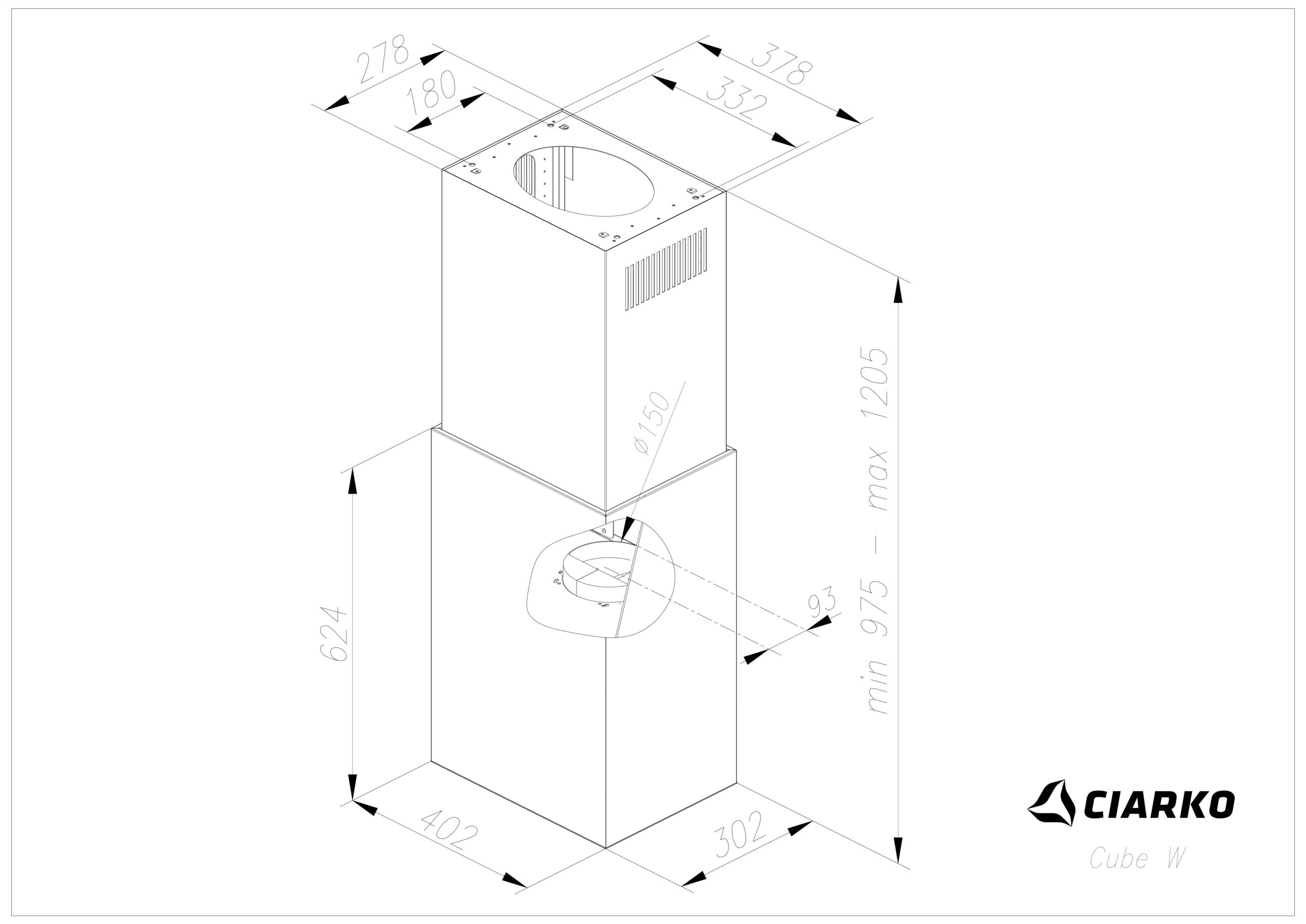Ciarko Design CUBEXSL Saarekeliesituuletin – kuva 2