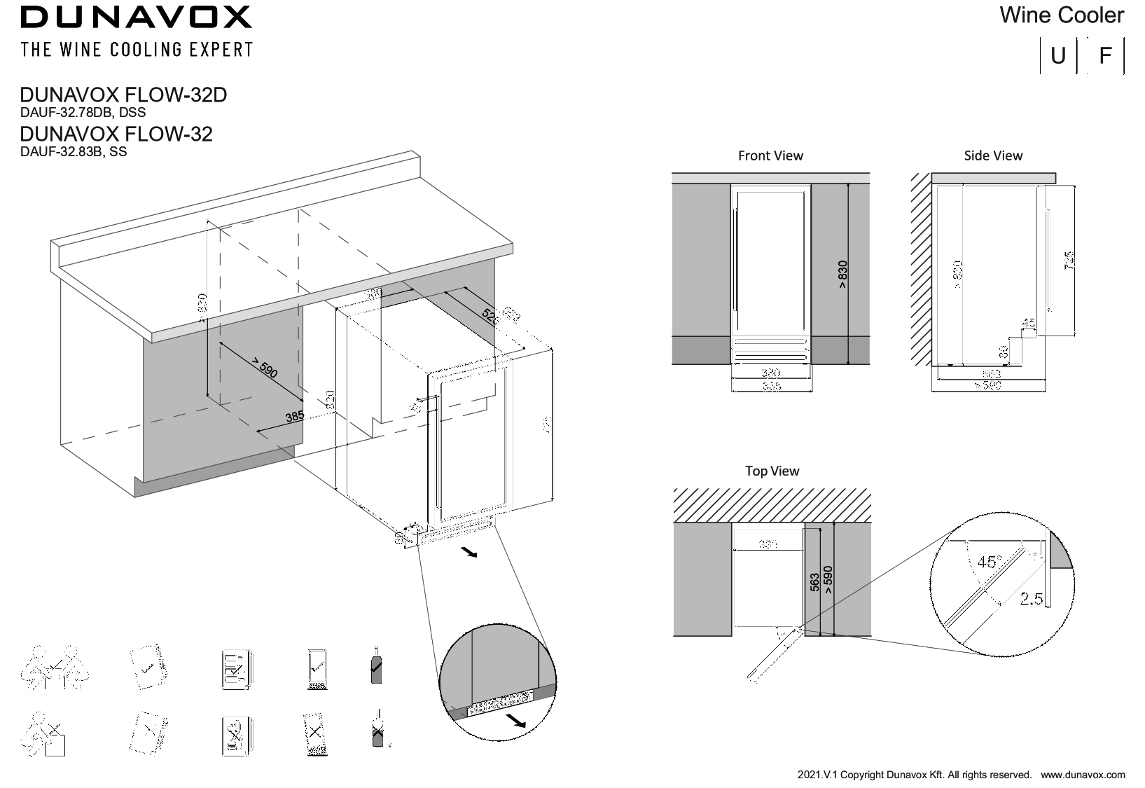 Dunavox DAUF32.78DSS Viinikaappi – kuva 1