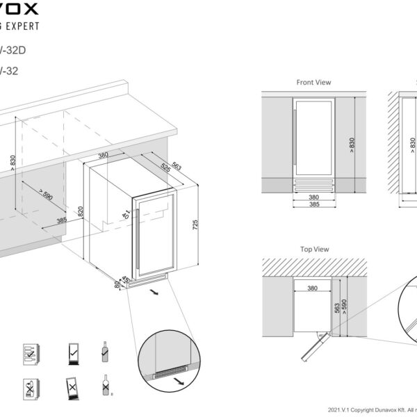 Dunavox DAUF32.83B Viinikaappi – kuva 4