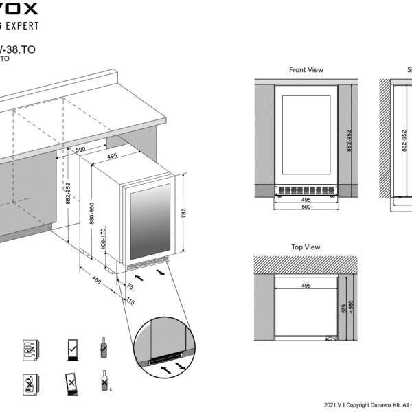 Dunavox DAUF38.100DB.TO Viinikaappi – kuva 4