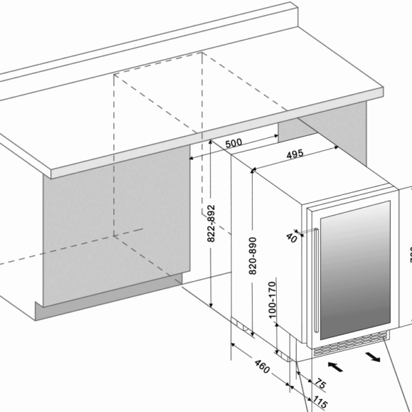 Dunavox DAUF38.100DSS Viinikaappi – kuva 4