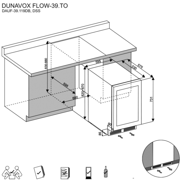 Dunavox DAUF39.119DB.TO Viinikaappi – kuva 2