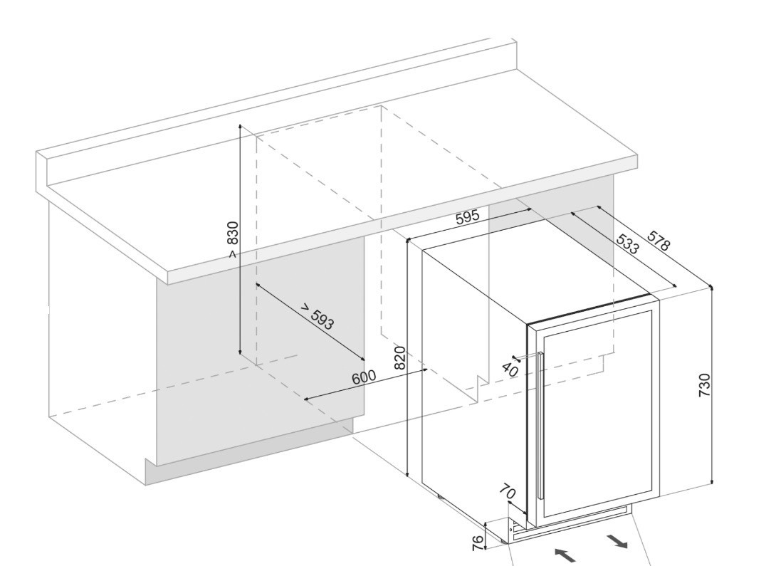 Dunavox DAUF46.145DBH Viinikaappi – kuva 4