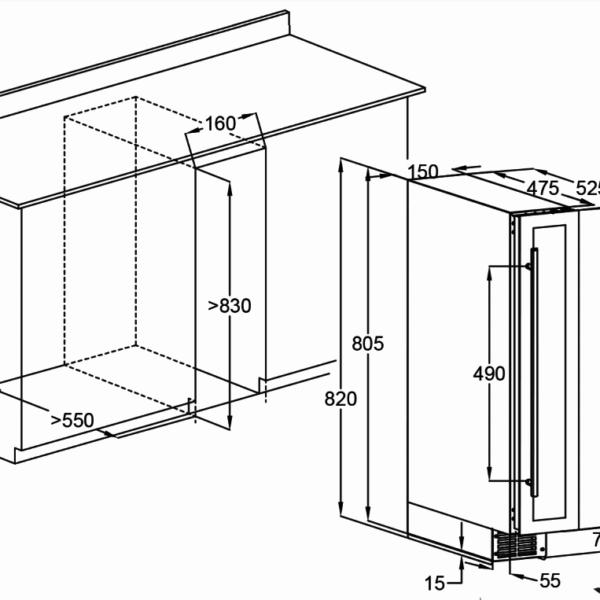 Dunavox DAUF9.22B Viinikaappi – kuva 1
