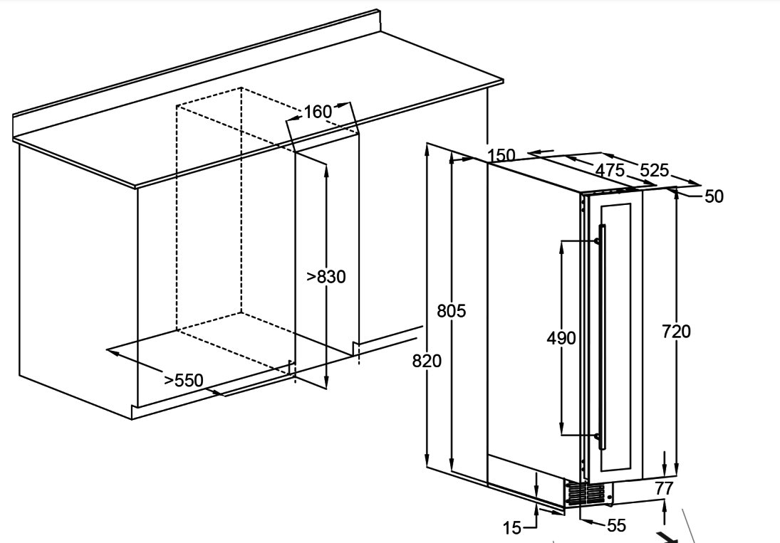 Dunavox DAUF9.22B Viinikaappi – kuva 1