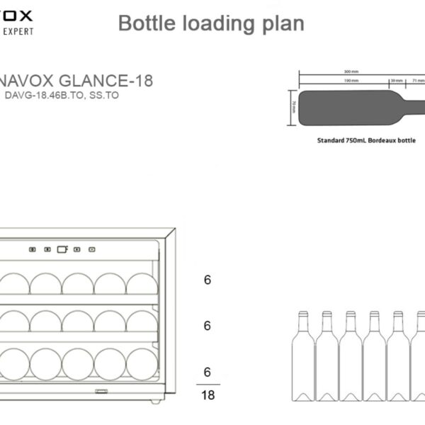 Dunavox DAVG18.46SSTO Viinikaappi – kuva 3