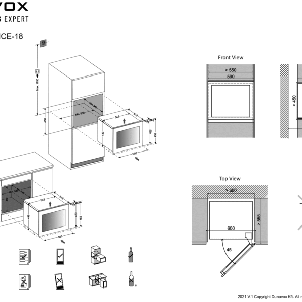 Dunavox DAVG18.46SSTO Viinikaappi – kuva 2