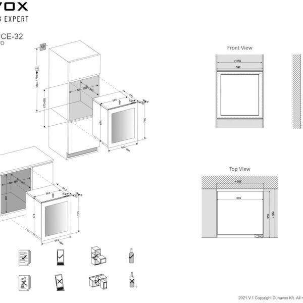 Dunavox DAVG32.80DBTO Viinikaappi – kuva 2