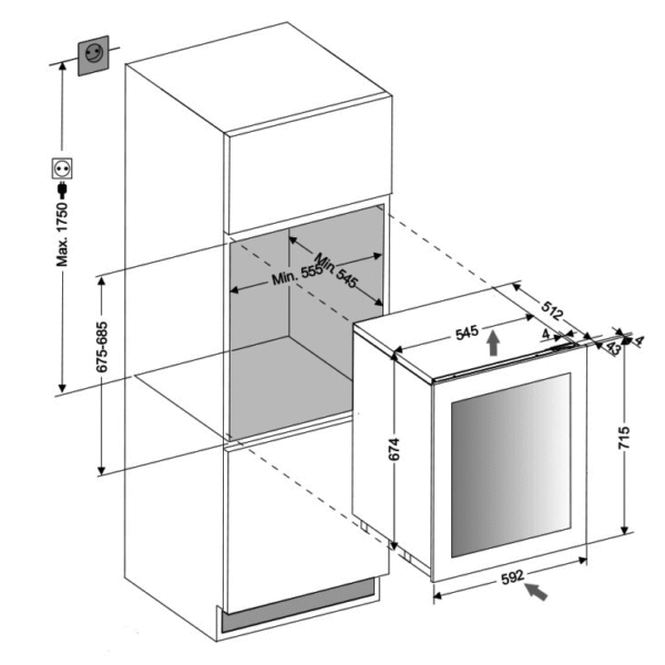 Dunavox DAVG32.80DBTO Viinikaappi – kuva 1
