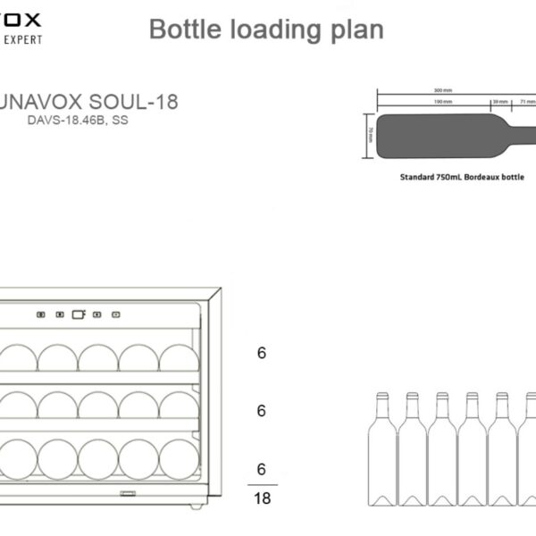 Dunavox DAVS18.46SS Viinikaappi – kuva 4