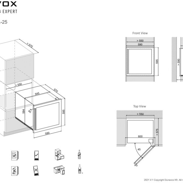 Dunavox DAVS25.63DSS Viinikaappi – kuva 1
