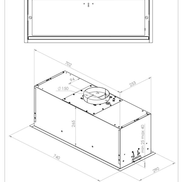 Ciarko Design DUO74WSL Liesituuletin – kuva 3