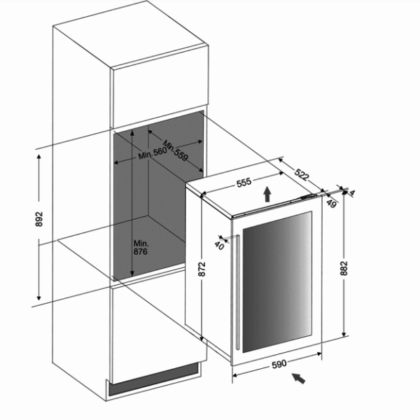 Dunavox DVS44.120DB Viinikaappi – kuva 3