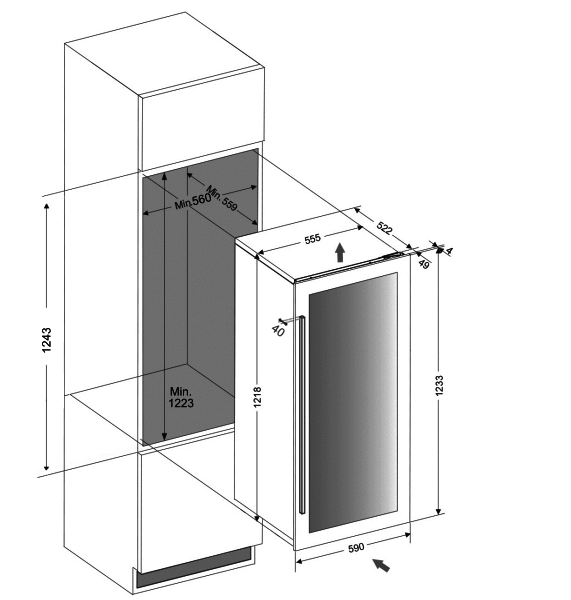Dunavox DVS70.185DB Viinikaappi – kuva 3