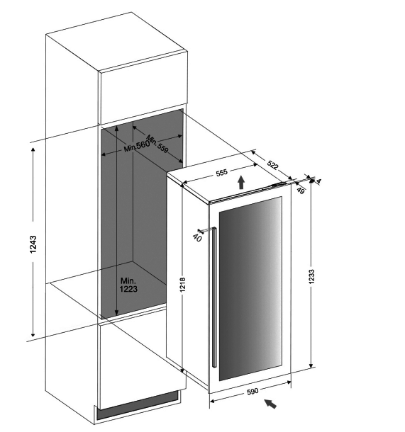 Dunavox DVS70.185DB Viinikaappi – kuva 3