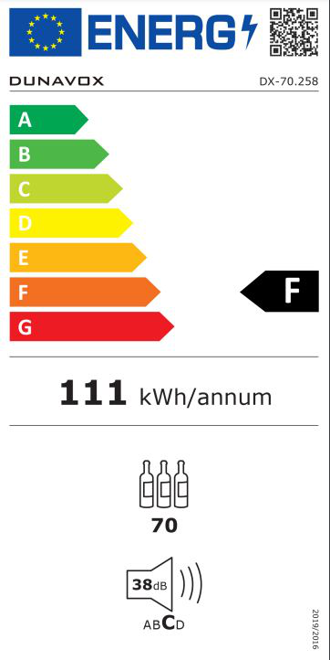 Dunavox DX70.258B Viinikaappi – kuva 4