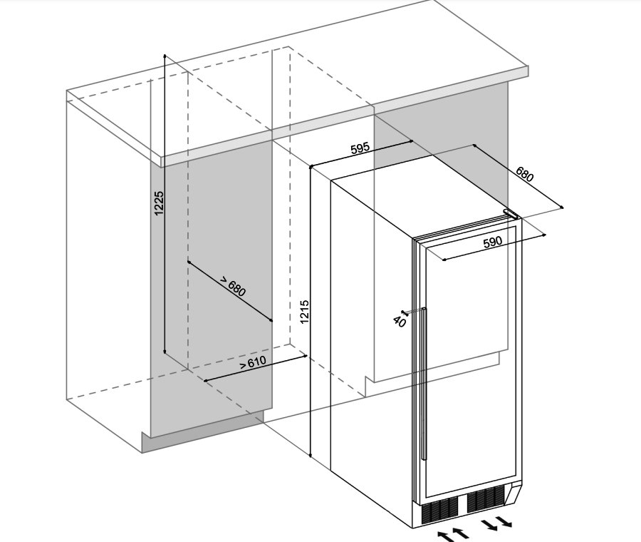 Dunavox DX70.258DSS Viinikaappi – kuva 1