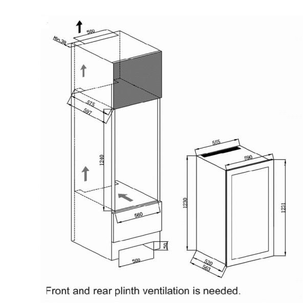 Dunavox DXJ65.154DB Viinikaappi – kuva 3